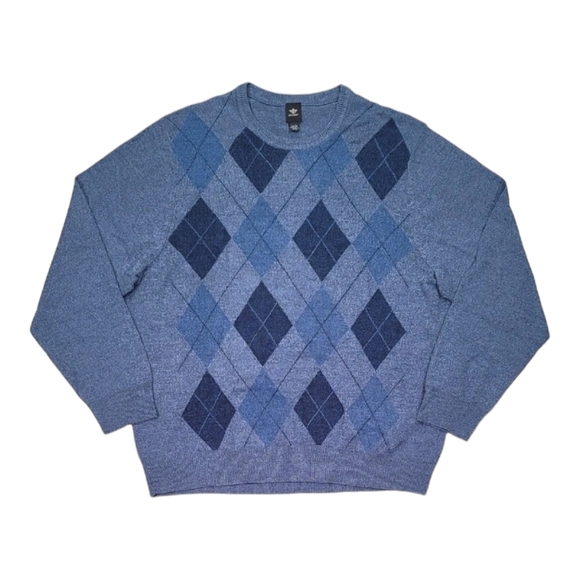 DOCKERS Men's XXL Pullover, Round Neck Sweater Blue designs, Long Sleeves. - Picture 3 of 10